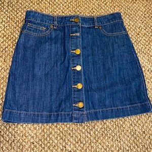 Button up denim skirt
